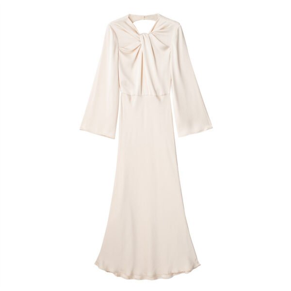 American Style Women's Backless Satin Textured Dresses For Women - Image 4