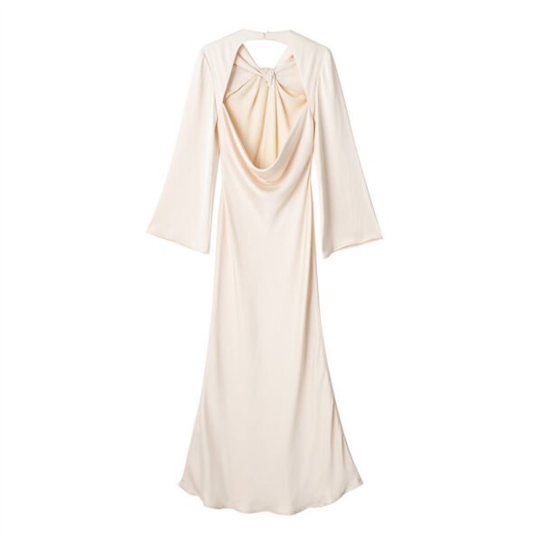 American Style Women's Backless Satin Textured Dresses For Women - Image 3