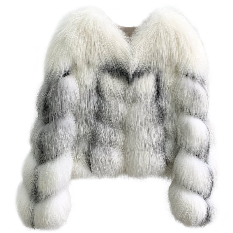 High End Marble Fox Fur Coat - Image 5