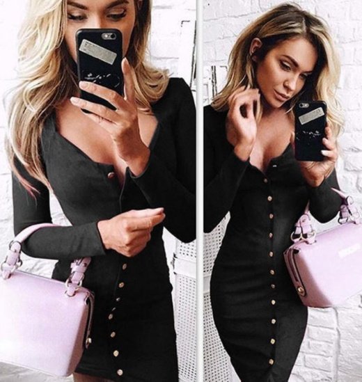 Spring Women Bodycon Slim Long Sleeve Party Cocktail Dresses - Image 3