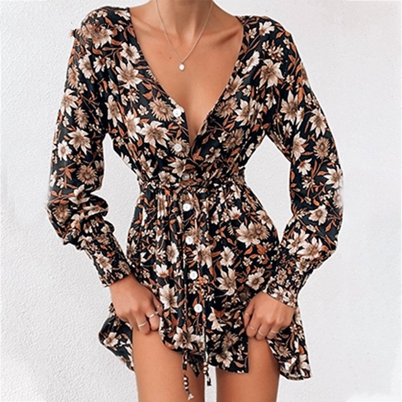 Women Floral Boho Party Dress Sexy Ladies Clothes Dresses - Image 5