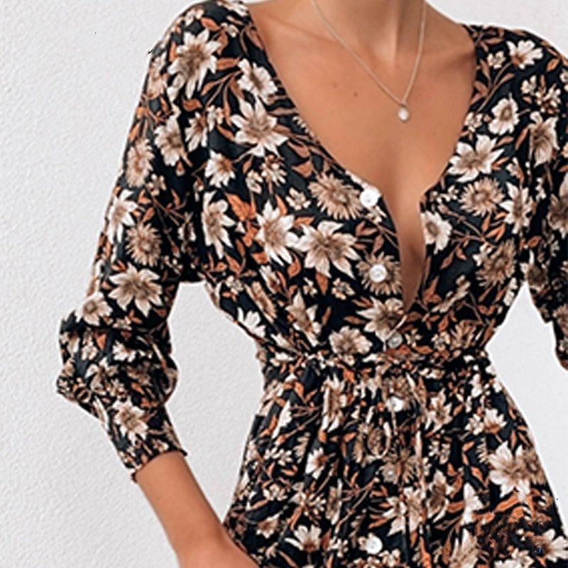 Women Floral Boho Party Dress Sexy Ladies Clothes Dresses - Image 4
