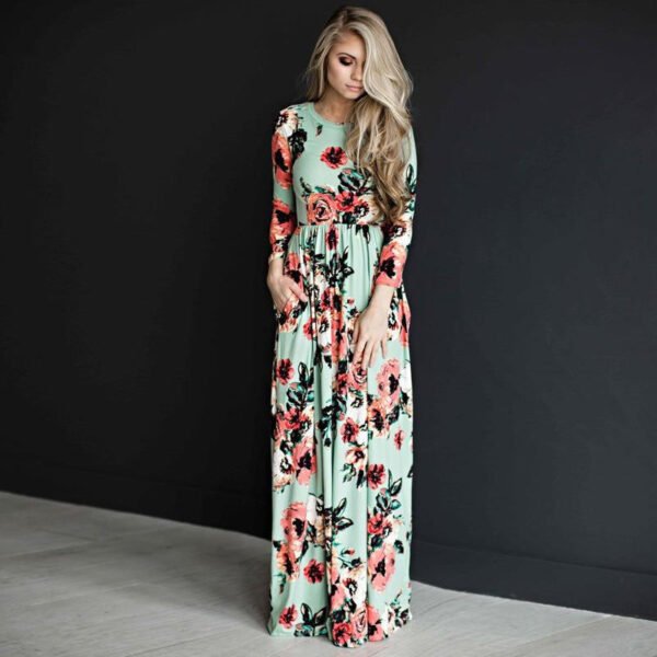Fashion Dresses Women Printed Party Gown Ladies - Image 2