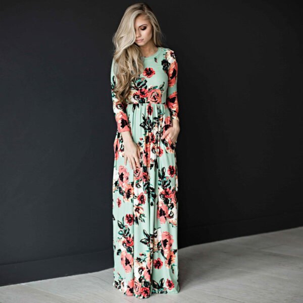Fashion Dresses Women Printed Party Gown Ladies - Image 3