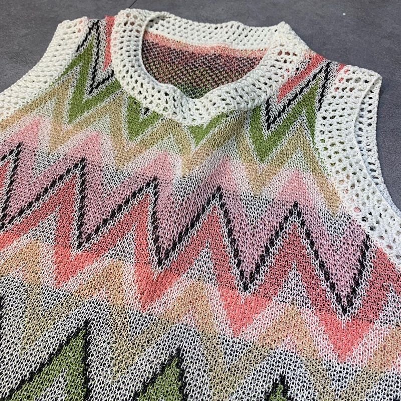 Rainbow Knit Dress Women Mini Dresses Patchwork Casual - Image 4