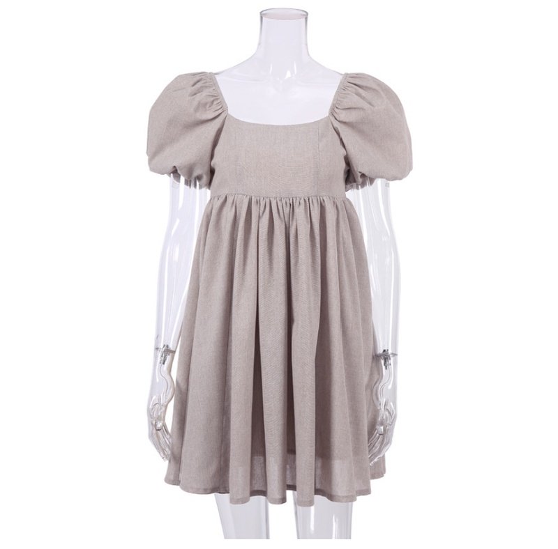 Dresses Women Square Neck Puff Sleeve Mini Dress - Image 3