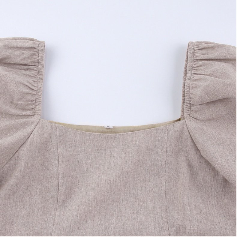 Dresses Women Square Neck Puff Sleeve Mini Dress - Image 2