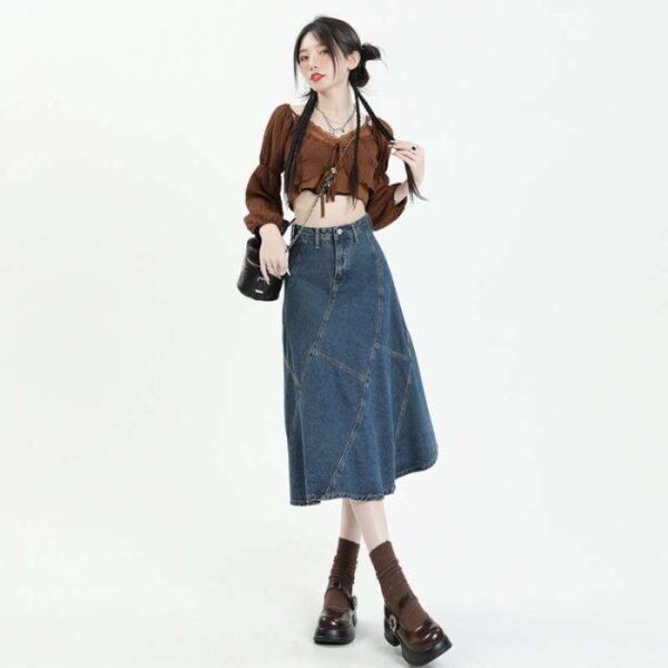 Long Skirt High Waist Skirt, Cross Skirt For Women - Image 5