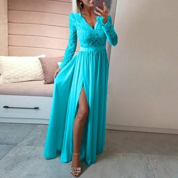 Women V-neck Sexy Lace Elegant Wedding Party Dresses - Image 5