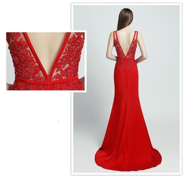 Lace Beaded Toast Dress Temperament Long Style - Image 6
