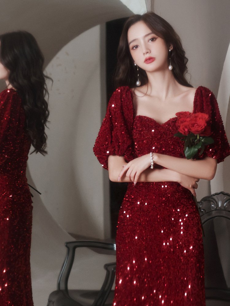 Toast Bridal Red Dresses Women Fishtail - Image 2