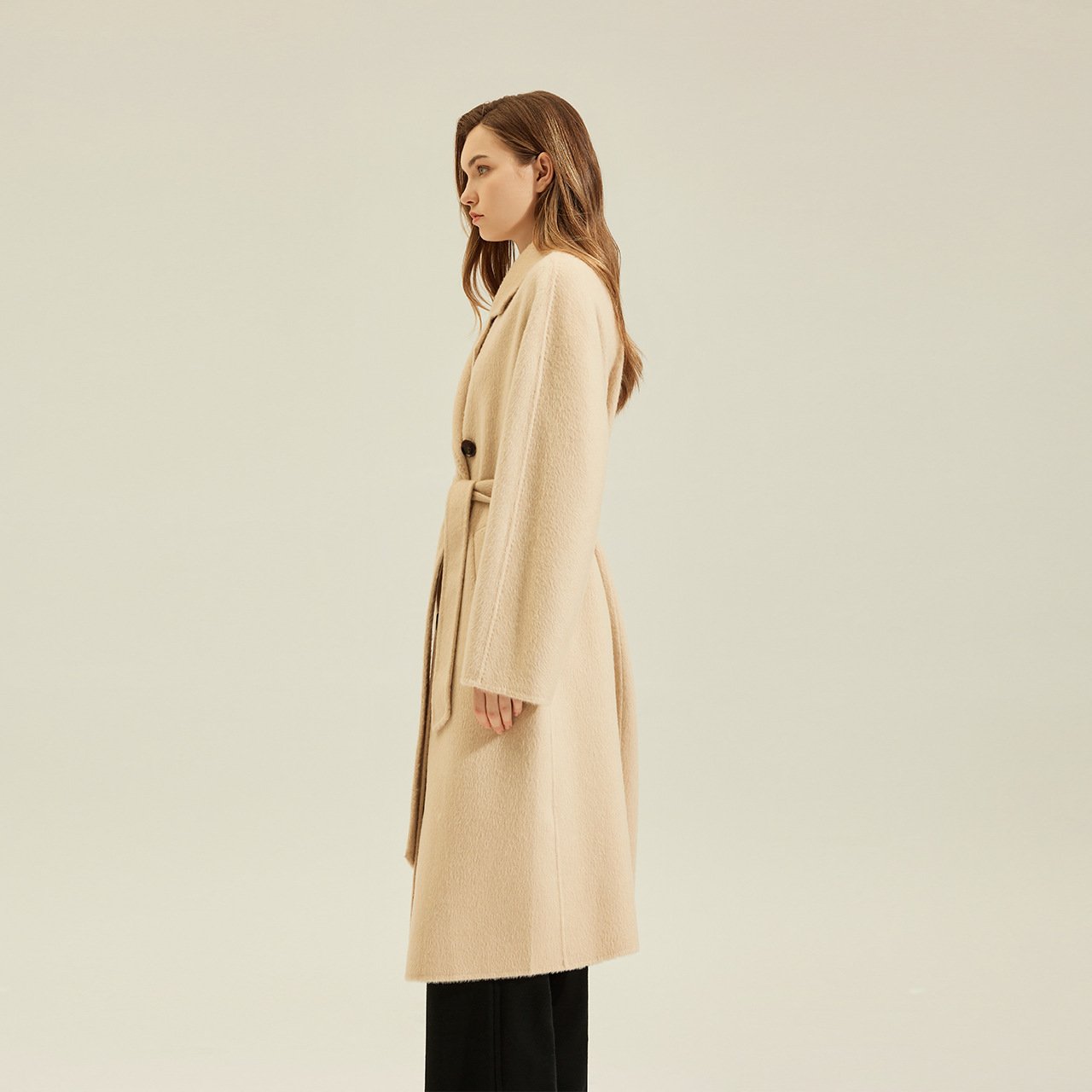 Women's Camel Coat Reversible Woolen Jacket - Image 4
