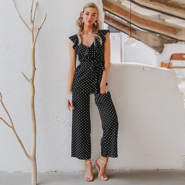 Simple Elegant Polka Dot Print Women Jumpsuits - Image 3