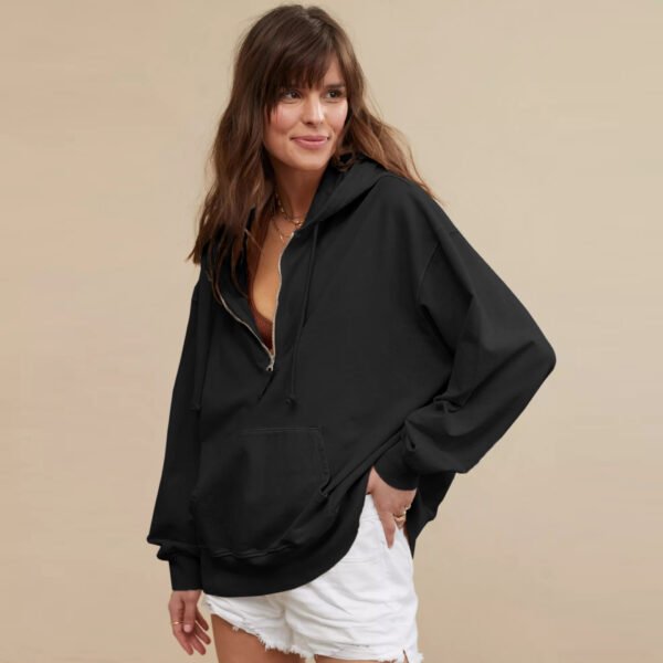 Zipper Pocket Long Sleeve Fashion Tops Women - Image 3
