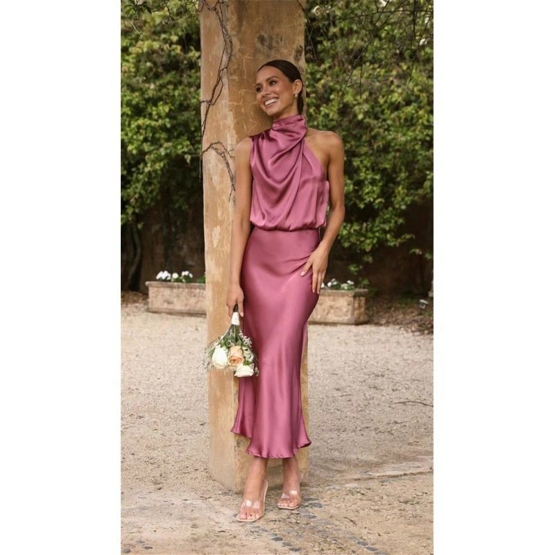 Sleeveless Halter Neck Dress Summer Fashion - Image 9