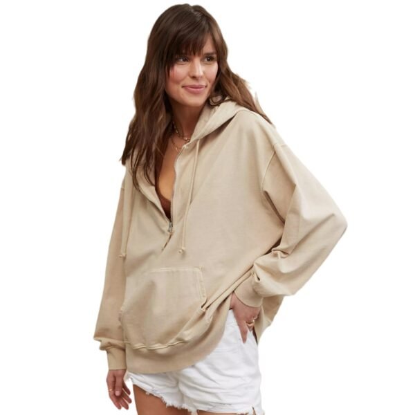 Zipper Pocket Long Sleeve Fashion Tops Women - Image 4