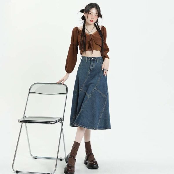Long Skirt High Waist Skirt, Cross Skirt For Women - Image 3