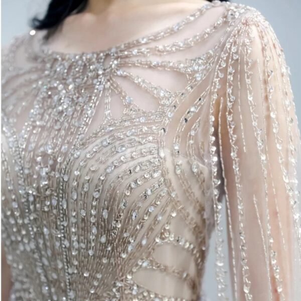 Fishtail Zipper Floating Sleeve Long Dress - Image 5