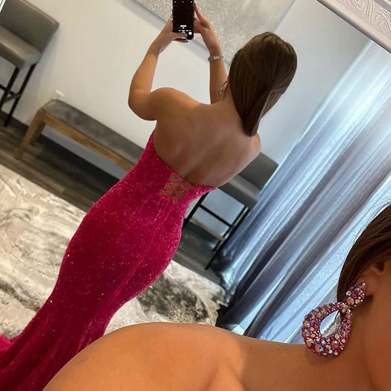 Sequin Evening Dresses For Women Formal Sexy Long Prom Party Gowns - Image 2