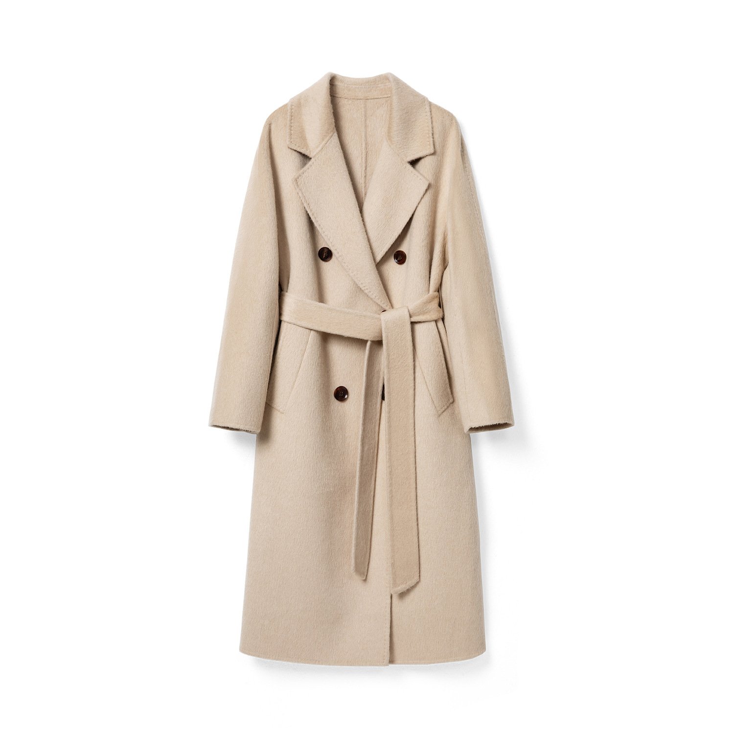 Women's Camel Coat Reversible Woolen Jacket - Image 3