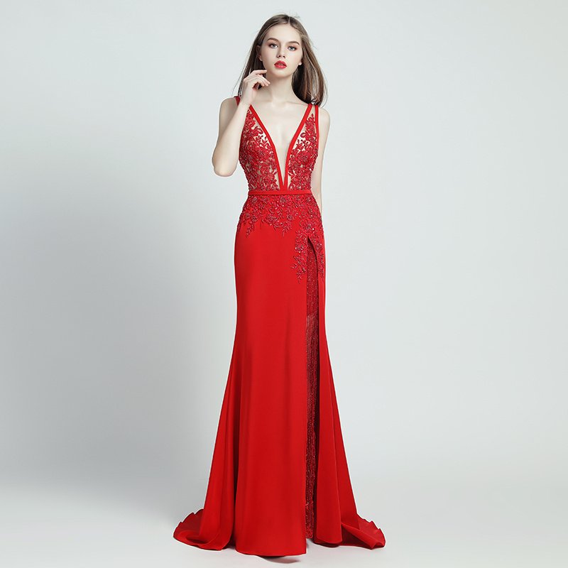 Lace Beaded Toast Dress Temperament Long Style - Image 8