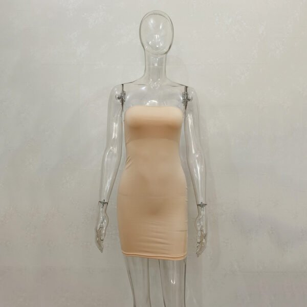 One-line Collar Hip Wrap Hundred Dresses For Women - Image 6