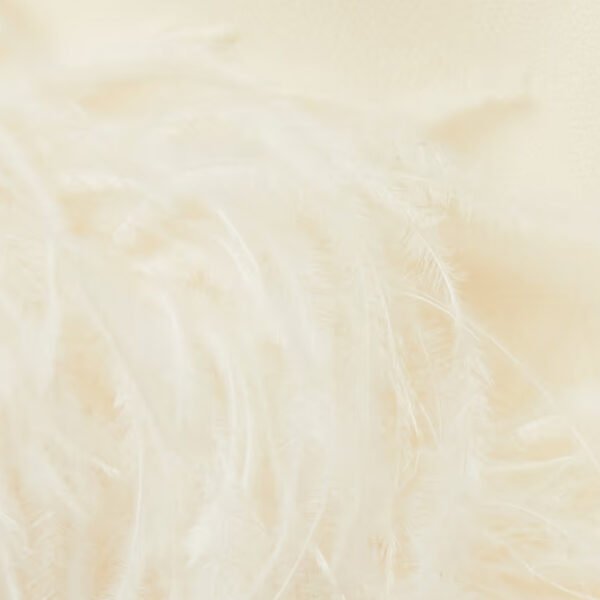 Turtleneck Long Sleeve Short Dress Ostrich Feather Black - Image 10