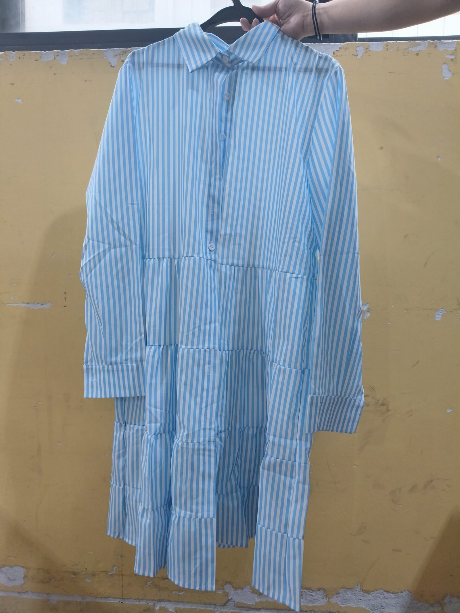 Striped Long-sleeved Shirt Dress Fashion Lapel Button Dresses For Women - Image 3