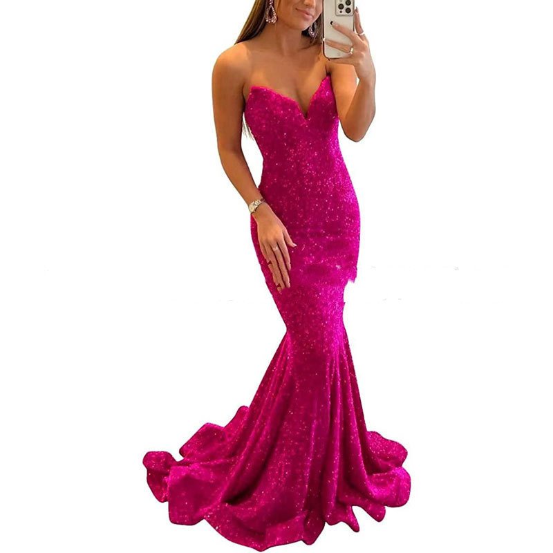 Sequin Evening Dresses For Women Formal Sexy Long Prom Party Gowns - Image 6