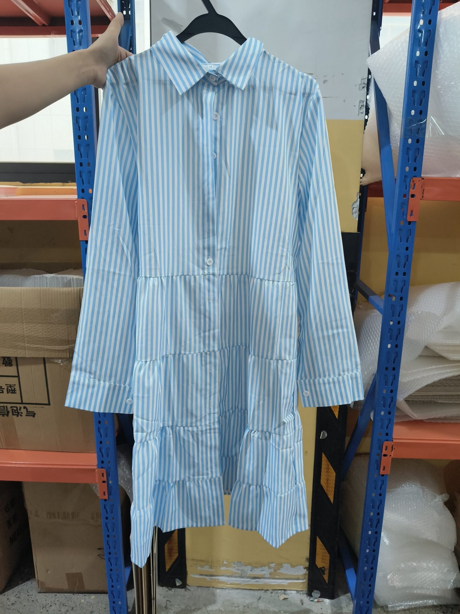 Striped Long-sleeved Shirt Dress Fashion Lapel Button Dresses For Women - Image 10
