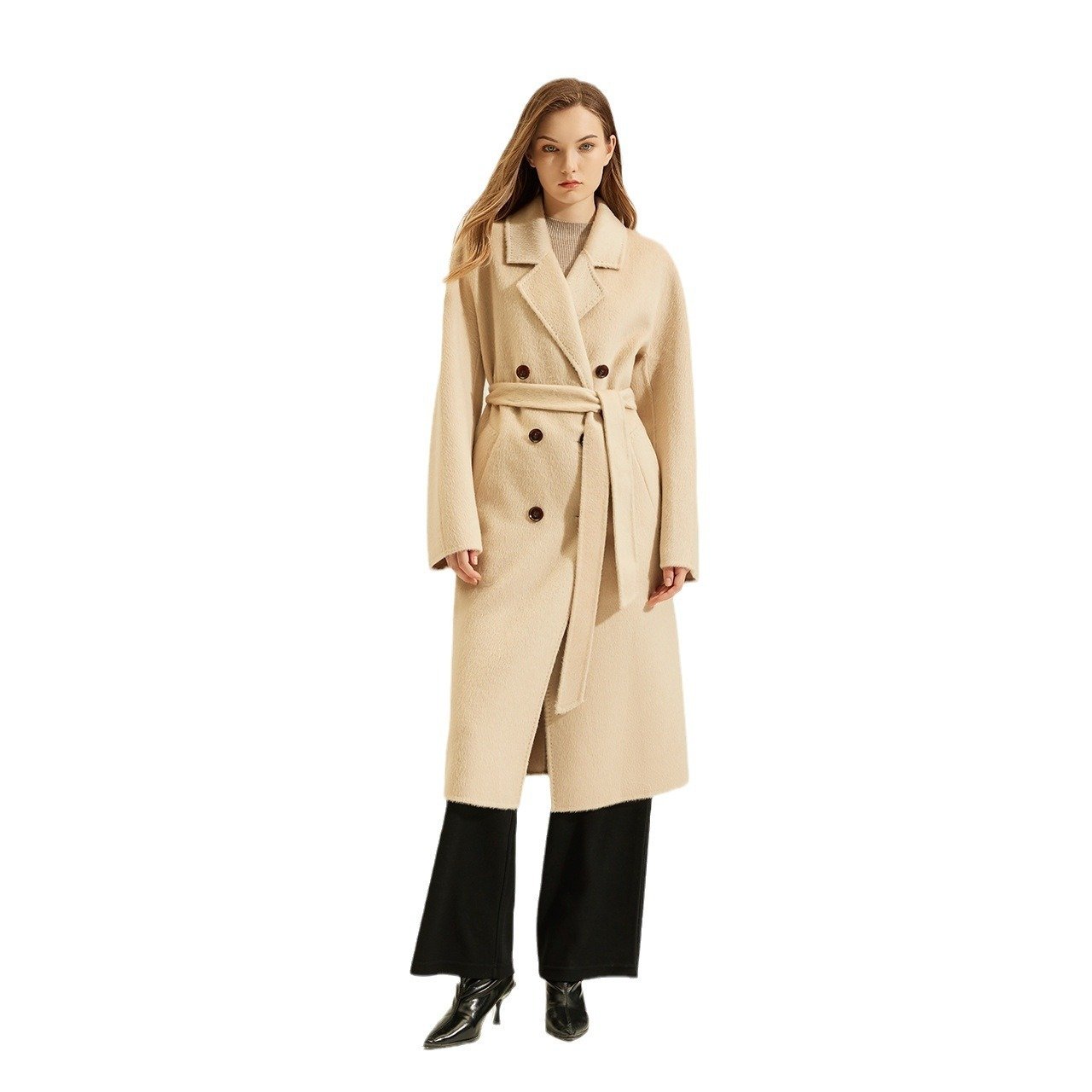 Women's Camel Coat Reversible Woolen Jacket - Image 6