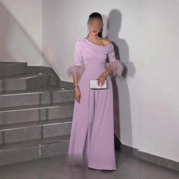 Sexy Fashion Feather Stitching Jumpsuit - Image 4