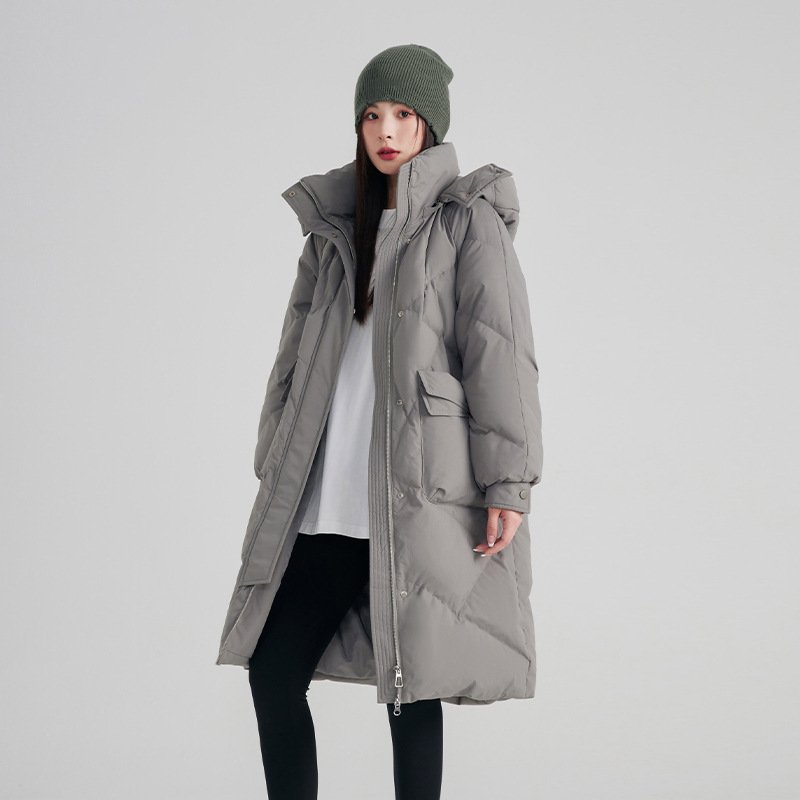 White Duck Down High-end Warm Women's Slimming Pinghu Coat - Image 6