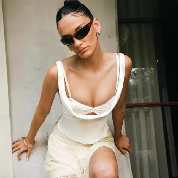 Sleeveless Lace Bra Short Low-cut Top Two-piece Set - Image 9