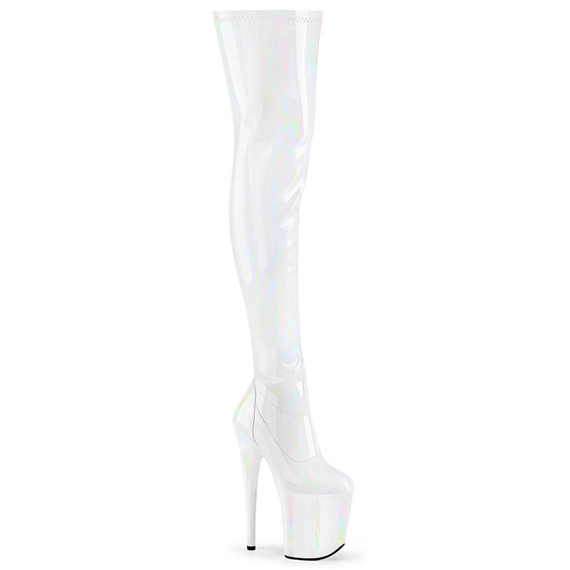 Gold Reflective Patent Leather High Heels Platform Shoes Waterproof  Shoes - Image 2