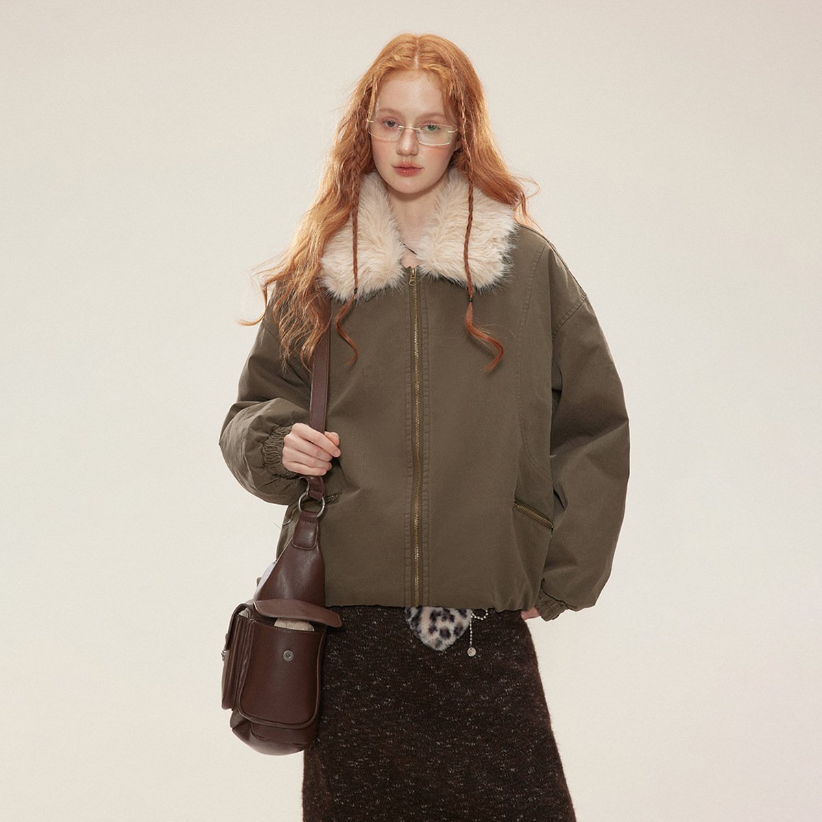 New Winter Cotton Dress Coat Detachable Fur Collar - Image 7