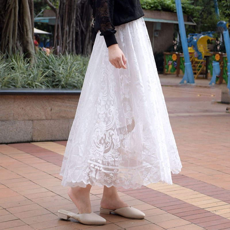 Korean Style High Waist Lace Skirt - Image 4