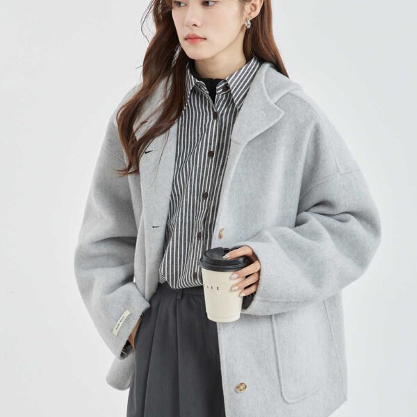 Cloak Winter Hooded Reversible Cashmere Coat - Image 5