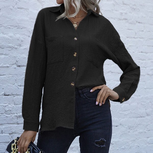 Long Sleeve Lapel Office Button Shirt - Image 9
