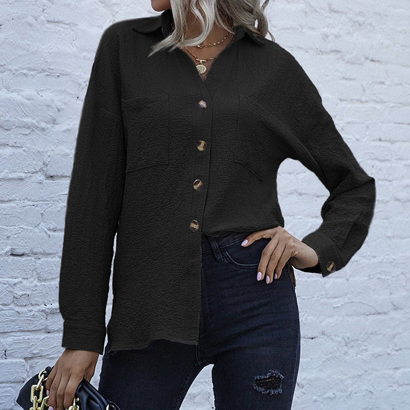 Long Sleeve Lapel Office Button Shirt - Image 9