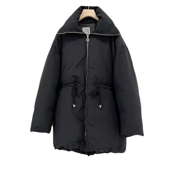 Drawstring Waist Stand Collar Women's New Warm Down Jacket Coat - Image 4