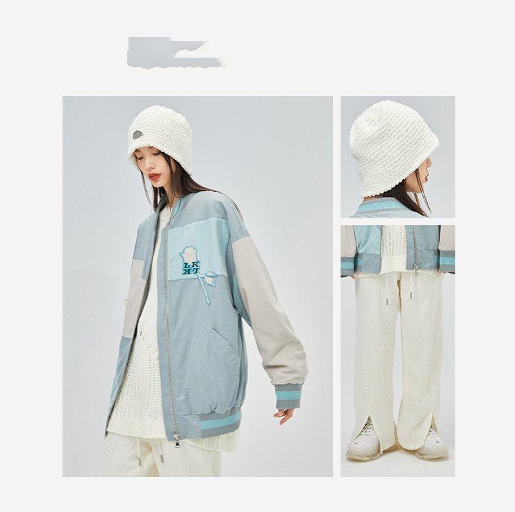 Couples' National Trendy Jackets With Contrast Color Stitching - Image 3