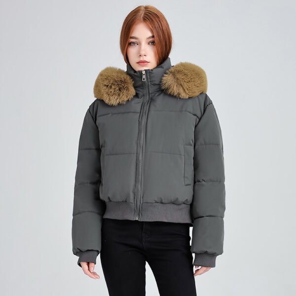 Design Sense Hooded Fur Collar Cotton Coat Women's  Jacket - Image 4