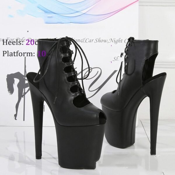 Women's Fish Mouth Waterproof Platform High Heels - Image 4