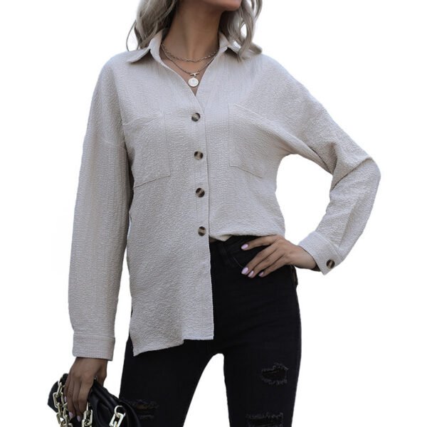 Long Sleeve Lapel Office Button Shirt - Image 6