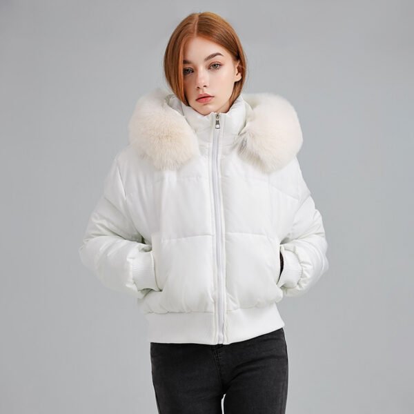 Design Sense Hooded Fur Collar Cotton Coat Women's  Jacket - Image 3