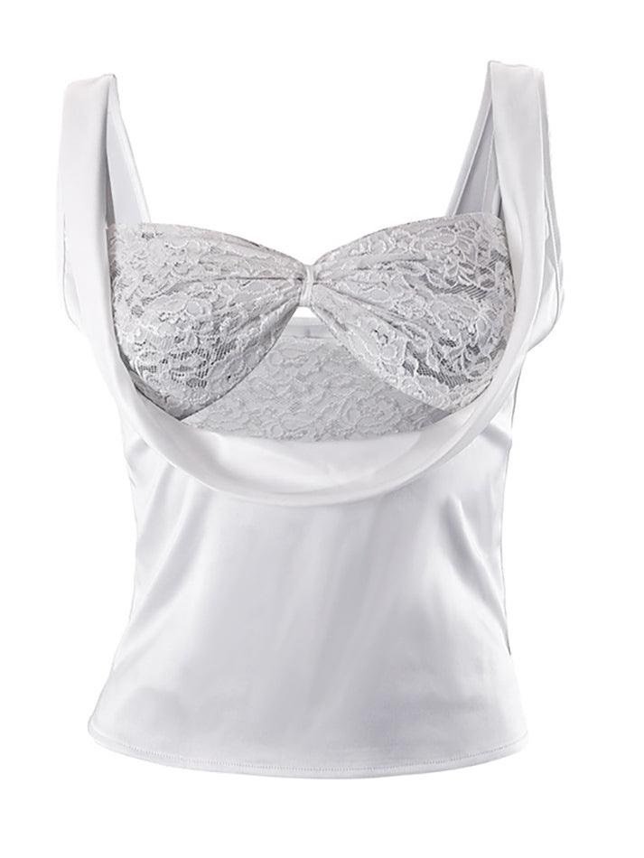 Sleeveless Lace Bra Short Low-cut Top Two-piece Set - Image 2
