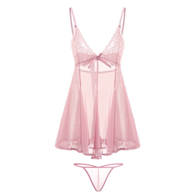 Bowknot Beautiful Back Sexy  Nightdress Thong - Image 4