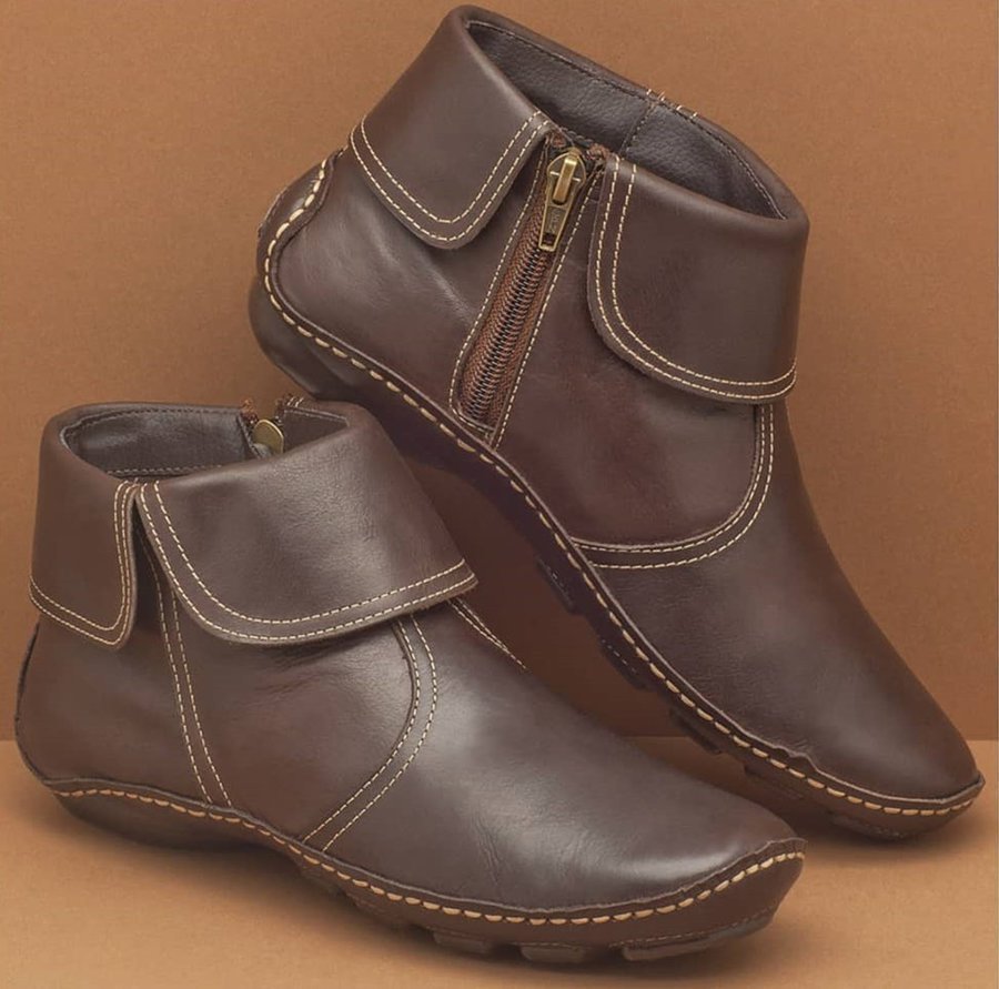 Ankle Boots Women Zipper Flat Shoes - Image 2