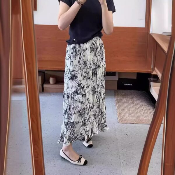 Elastic Waistband A- Line Dress Mori Style
